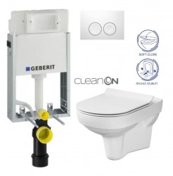 GEBERIT KOMBIFIXBasic vr. bieleho  tlačidla DELTA 21 + WC CERSANIT CITY NEW CLEANON + WC SEDENIE SLIM (110.100.00.1 21BI CI2)