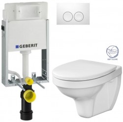 GEBERIT KOMBIFIXBasic vr. bieleho  tlačidla DELTA 21 + WC CERSANIT DELFI + SOFT SEDADLO (110.100.00.1 21BI DE2)