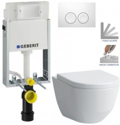 GEBERIT KOMBIFIXBasic vr. bieleho  tlačidla DELTA 21 + WC LAUFEN PRO + SEDADLO (110.100.00.1 21BI LP3)