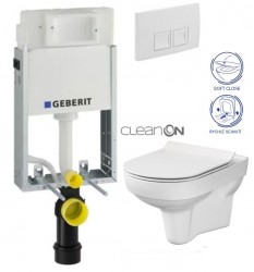 GEBERIT KOMBIFIXBasic vr. bieleho  tlačidla DELTA 50 + WC CERSANIT CITY NEW CLEANON + WC SEDENIE SLIM (110.100.00.1 50BI CI2)