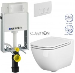 GEBERIT KOMBIFIXBasic vr. bieleho  tlačidla DELTA 50 + WC CERSANIT CLEANON CASPIA + SEDADLO (110.100.00.1 50BI CP1)