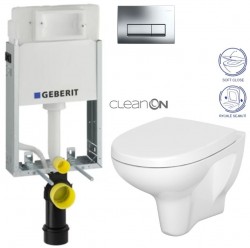 GEBERIT KOMBIFIXBasic vr. chrómového tlačidla DELTA 51 + WC CERSANIT ARTECO CLEANON + SEDADLO (110.100.00.1 51CR AT1)
