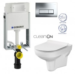 GEBERIT KOMBIFIXBasic vr. chrómového tlačidla DELTA 51 + WC CERSANIT CITY NEW CLEANON + WC SEDENIE SLIM (110.100.00.1 51CR CI2)