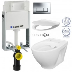 GEBERIT KOMBIFIXBasic vr. chrómového tlačidla DELTA 51 + WC CERSANIT CLEANON MODUO + SEDADLO (110.100.00.1 51CR MO1)