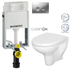 GEBERIT KOMBIFIXBasic vr. matného tlačidla DELTA 25 + WC CERSANIT ARTECO CLEANON + SEDADLO (110.100.00.1 21MA AT1)
