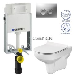 GEBERIT KOMBIFIXBasic vr. matného tlačidla DELTA 25 + WC CERSANIT CITY NEW CLEANON + WC SEDENIE SLIM (110.100.00.1 21MA CI2)