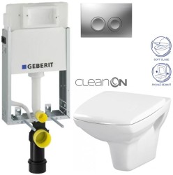 GEBERIT KOMBIFIXBasic vr. matného tlačidla DELTA 25 + WC CERSANIT CLEANON CARINA + SEDADLO (110.100.00.1 21MA CA2)