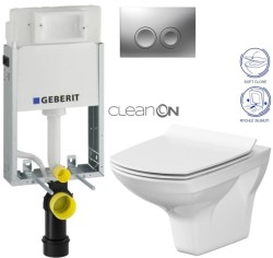 GEBERIT KOMBIFIXBasic vr. matného tlačidla DELTA 25 + WC CERSANIT CLEANON CARINA + SEDADLO (110.100.00.1 21MA CA3)