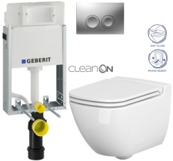 GEBERIT KOMBIFIXBasic vr. matného tlačidla DELTA 25 + WC CERSANIT CLEANON CASPIA + SEDADLO (110.100.00.1 21MA CP1)