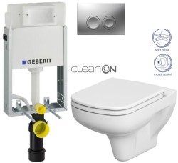 GEBERIT KOMBIFIXBasic vr. matného tlačidla DELTA 25 + WC CERSANIT CLEANON COLOUR + SEDADLO (110.100.00.1 21MA CN1)