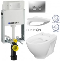 GEBERIT KOMBIFIXBasic vr. matného tlačidla DELTA 25 + WC CERSANIT CLEANON MODUO + SEDADLO (110.100.00.1 21MA MO1)