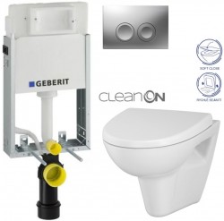 GEBERIT KOMBIFIXBasic vr. matného tlačidla DELTA 25 + WC CERSANIT CLEANON PARVA + SEDADLO (110.100.00.1 21MA PA1)