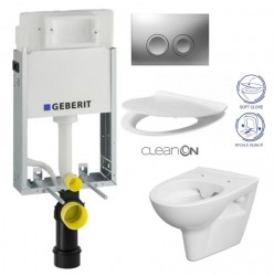 GEBERIT KOMBIFIXBasic vr. matného tlačidla DELTA 25 + WC CERSANIT CLEANON PARVA + SEDADLO (110.100.00.1 21MA PA2)