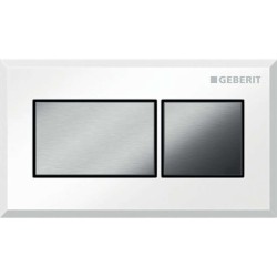 GEBERIT - Oddialené ovládanie pneumatické, pre splachovaciu nádržku Sigma 8 cm pod omietku, biela/kefovaný chróm (116.053.KT.1)