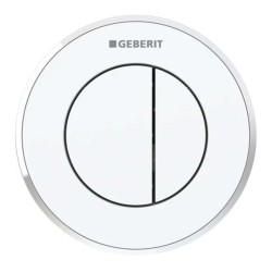GEBERIT - Oddialené ovládanie splachovania typ 10, 2-činné, pre nádržku pod omietku 8 cm, biela/lesklý chróm (116.056.KJ.1)