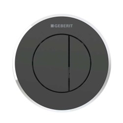 GEBERIT - Oddialené ovládanie splachovania typ 10, 2-činné, pre nádržku pod omietku 8 cm, čierna/lesklý chróm (116.056.KM.1)