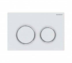GEBERIT - Omega20 Ovládanie splachovania, matná biela/lesklý chróm (115.085.JT.1)
