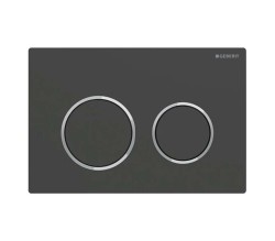 GEBERIT - Omega20 Ovládanie splachovania, matná čierna/lesklý chróm (115.085.14.1)