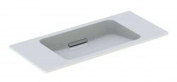GEBERIT - ONE Umývadlo, 90x40x13 cm, bez prepadu, bez otvoru na batériu, vodorovný odtok, KeraTect, biela (500.390.01.2)