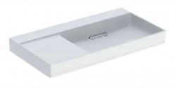 GEBERIT - ONE Umývadlo, 90x48x14 cm, skrytý prepad, bez otvoru na batériu, vodorovný odtok, KeraTect, biela (505.044.00.1)