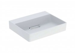 GEBERIT - ONE Umývadlo na dosku 50x41x14 cm, skrytý prepad, bez otvoru na batériu, vodorovný odtok, matná biela (505.025.00.1)