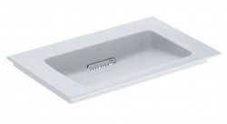 GEBERIT - ONE Umývadlo nábytkové, 75x48x13 cm, skrytý prepad, bez otvoru na batériu, vodorovný odtok, KeraTect, biela (505.003.00.1)