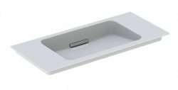 GEBERIT - ONE Umývadlo nábytkové, 90x40x13 cm, skrytý prepad, bez otvoru na batériu, vodorovný odtok, KeraTect, biela (500.395.01.2)