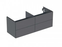 GEBERIT - ONE Umývadlová skrinka, 133x50x47 cm, 4 zásuvky, matná lávová (505.266.00.3)