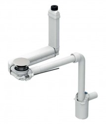 GEBERIT - ONE Úsporný umývadlový sifón s výpusťou pre umývadla so skrytým prepadom, d 40 mm, biela (152.061.01.1)