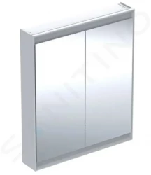 GEBERIT - ONE Zrkadlová skrinka s LED osvetlením, 750x900x150 mm, 2 dvierka, hliník (505.812.00.1)