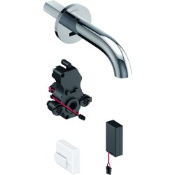 GEBERIT - Piave Elektronický umývadlový ventil pod omietku, pre studenú vodu, batériové napájanie, easy to clean, chróm (116.263.21.1)