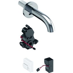 GEBERIT - Piave Elektronický umývadlový ventil pod omietku, pre studenú vodu, sieťové napájanie, easy to clean, chróm (116.281.21.1)