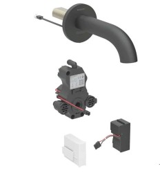 GEBERIT - Piave Elektronický umývadlový ventil pod omietku, pre studenú vodu, sieťové napájanie, easy to clean, matná čierna (116.261.14.1)