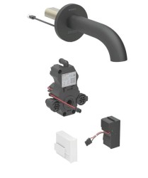 GEBERIT - Piave Elektronický umývadlový ventil pod omietku, pre studenú vodu, sieťové napájanie, easy to clean, matná čierna (116.281.14.1)