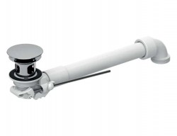 GEBERIT - Příslušenství Úsporný sifón pre umývadlá s prepadom, výpusť s ťahadlom, chróm (152.070.21.1)