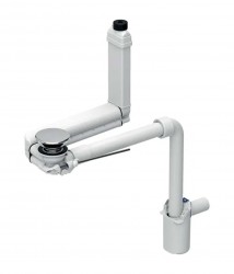 GEBERIT - Příslušenství Úsporný umývadlový sifón Clou, pre ovládanie ťahadlom, chróm (152.059.21.1)