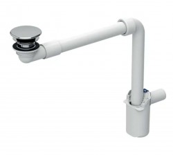 GEBERIT - Příslušenství Úsporný umývadlový sifón s neuzatvárateľnou výpusťou na umývadlá bez prepadu, chróm (152.093.21.1)