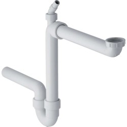 GEBERIT - Rúrková zápachová uzávierka pre drez, priestorovo úsporná, vývod vodorovný, d 40 mm (152.885.11.1)