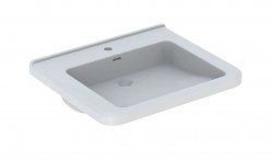 GEBERIT - Selnova Comfort Umývadlo Square, 55x53 cm, bezbariérové, s 1 otvorom na batériu, s prepadom, biela (500.785.00.7)