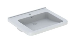 GEBERIT - Selnova Comfort Umývadlo Square, 65x55 cm, bezbariérové, s 1 otvorom na batériu, s prepadom, biela (500.788.01.7)