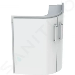 GEBERIT - Selnova Compact Umývadlová skrinka, 690x550x604 mm, 2 dvierka, lesklá biela/matná biela (501.486.00.1)