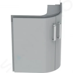 GEBERIT - Selnova Compact Umývadlová skrinka, 690x550x604 mm, 2 dvierka, lesklá sivá/matná sivá (501.485.00.1)