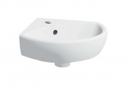 GEBERIT - Selnova Rohové umývadielko 41x41 cm, s 1 otvorom na batériu, biela (500.326.01.5)