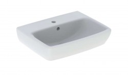 GEBERIT - Selnova Square Umývadlo 50x42 cm, s 1 otvorom na batériu, s prepadom, biela (500.310.01.7)