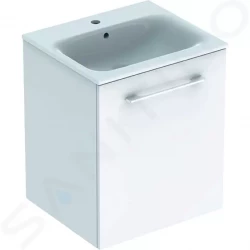 GEBERIT - Selnova Square Umývadlová skrinka 635x538x480 mm, s umývadlom, 1 dvierka, lesklá biela (501.248.00.1)