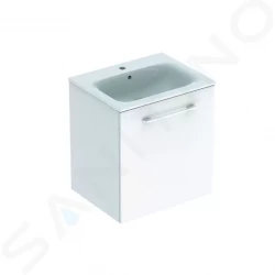 GEBERIT - Selnova Square Umývadlová skrinka 635x588x480 mm, s umývadlom, 1 dvierka, lesklá biela (501.252.00.1)