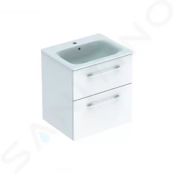 GEBERIT - Selnova Square Umývadlová skrinka 635x588x480 mm, s umývadlom, 2 zásuvky, lesklá biela (501.236.00.1)