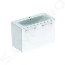 GEBERIT - Selnova Square Umývadlová skrinka 635x988x480 mm, s umývadlom, 2 dvierka, lesklá biela (501.260.00.1)