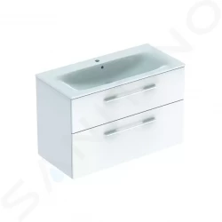 GEBERIT - Selnova Square Umývadlová skrinka 635x988x480 mm, s umývadlom, 2 zásuvky, lesklá biela (501.244.00.1)