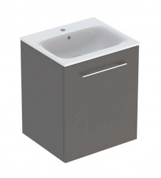 GEBERIT - Selnova Square Umývadlová skrinka 64x54x48 cm, s umývadlom, 1 dvierka, lávová mat (501.249.00.1)